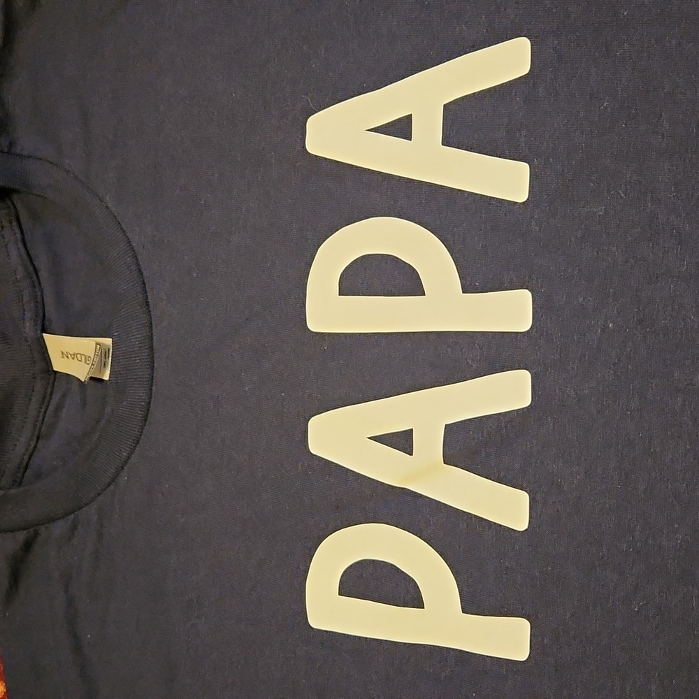 Custom "PAPA" long-sleeve t-shirt, navy blue, 2XL